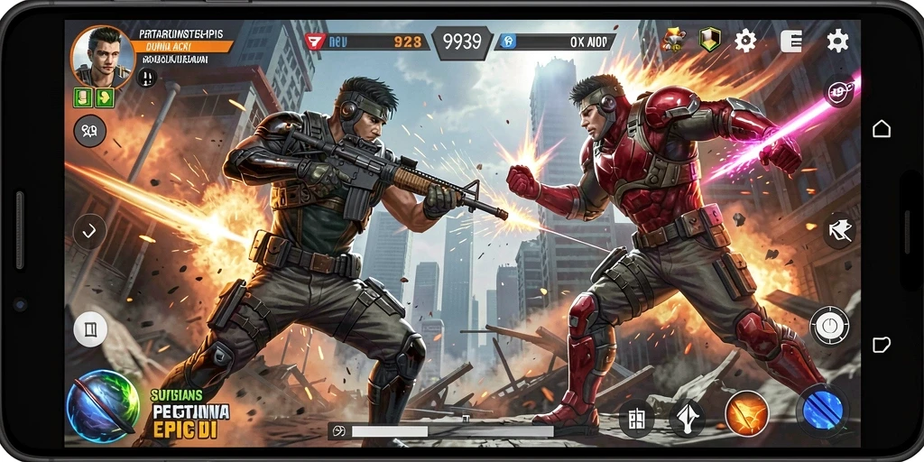 Screenshot utama 9939 menampilkan aksi seru dalam pertarungan gameplay.