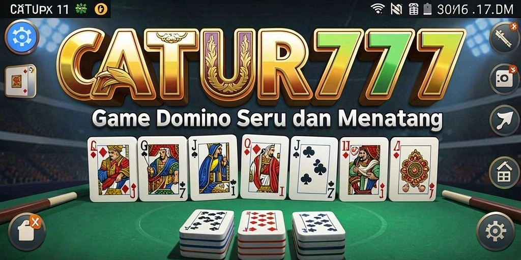 Screenshot menunjukkan keseruan gameplay Domino di CATUR777.