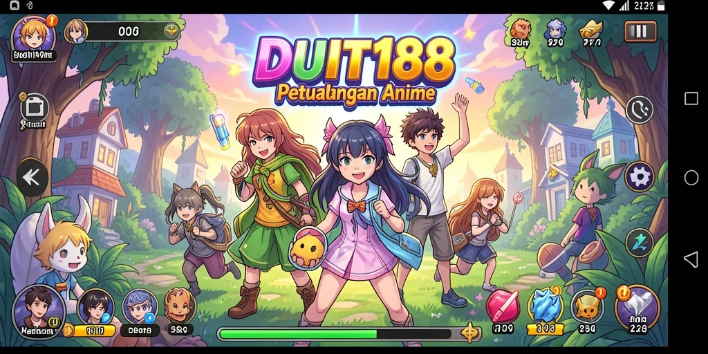 Screenshot gameplay DUIT188 menampilkan karakter anime dalam pertempuran.