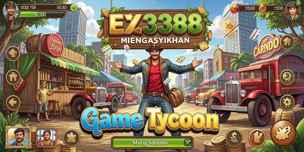 Gameplay seru di EZ338 saat membangun bisnis Tycoon.