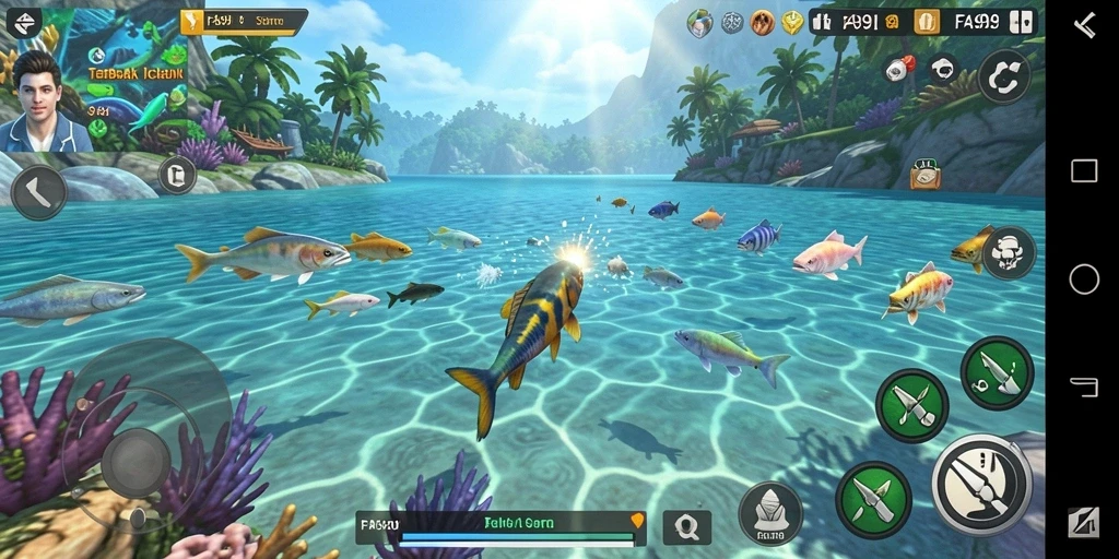 Tampilan gameplay seru menembak ikan di FA99.