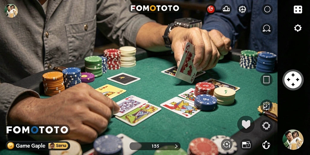 Tampilan seru dari gameplay Gaple di FOMOTOTO.