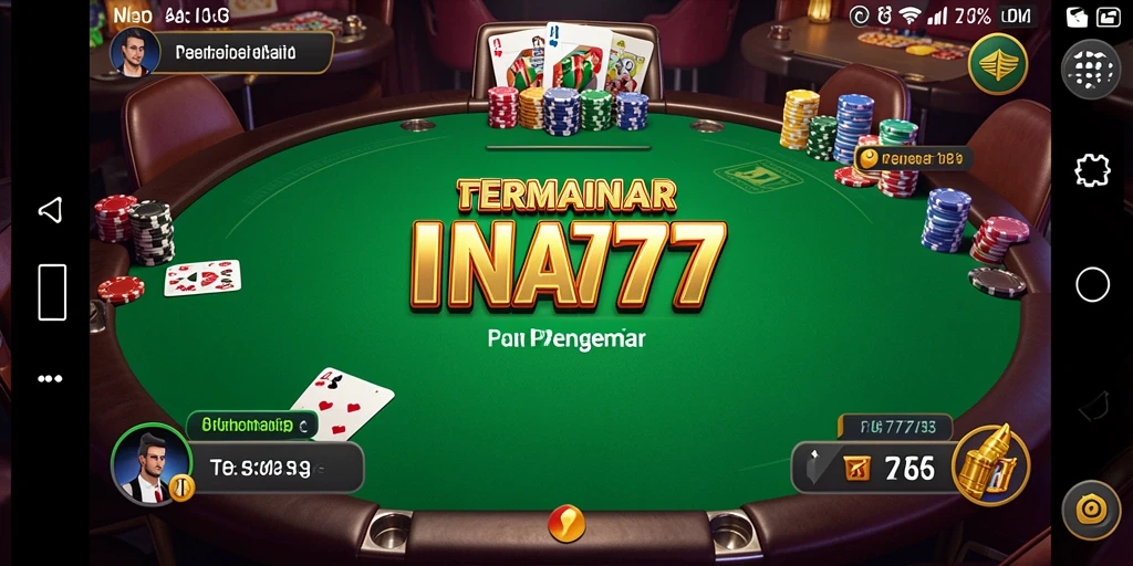 Screenshot utama INA777 menampilkan gameplay Poker yang mendebarkan.
