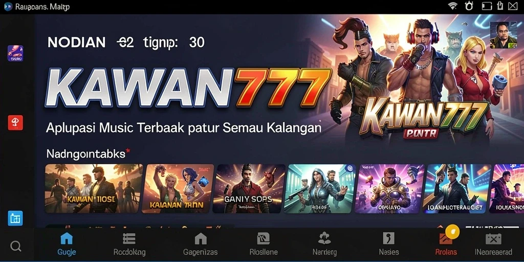 Screenshot KAWAN777 menunjukkan interaksi seru dalam permainan musik.