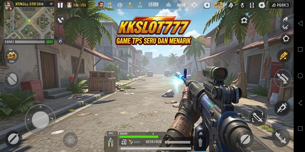Tampilan gameplay seru KKSLOT777 dalam aksi TPS.