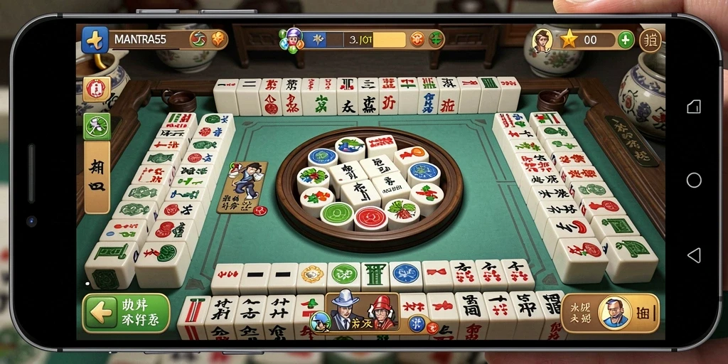 Tampilan menarik gameplay Mahjong di MANTRA55.
