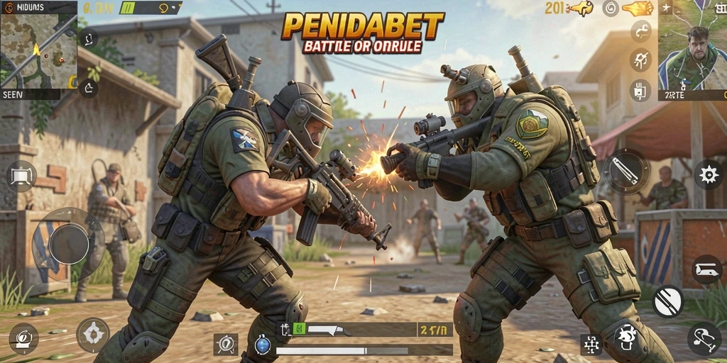 Screenshot gameplay seru di arena Battle Royale PENIDABET.