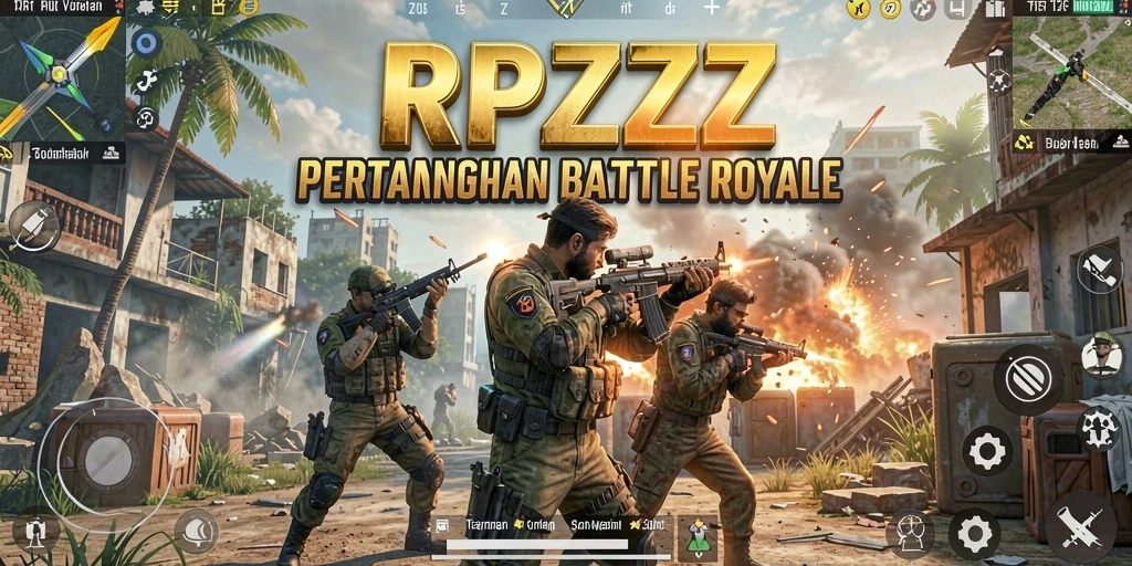 Gameplay seru di RPZZZ yang menampilkan pertarungan Battle Royale.